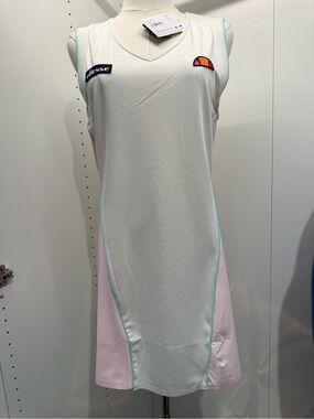 ellesse Off-White Athletic Tank Dress with Subtle soft pink Accent
